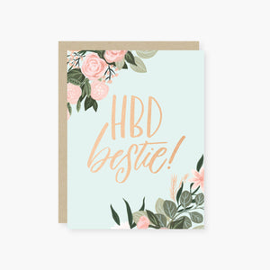 HBD bestie! birthday card: Single card