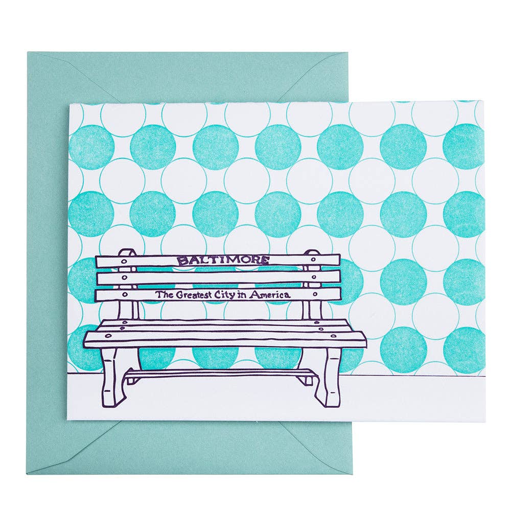 Baltimore Maryland | Greatest City In America Bench card: Individual Card / Purple & teal
