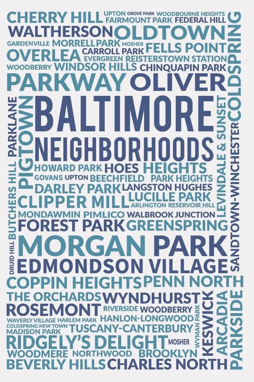 Lined Baltimore Neighborhoods Journal Softcover, COOL WATER PUBLISHING