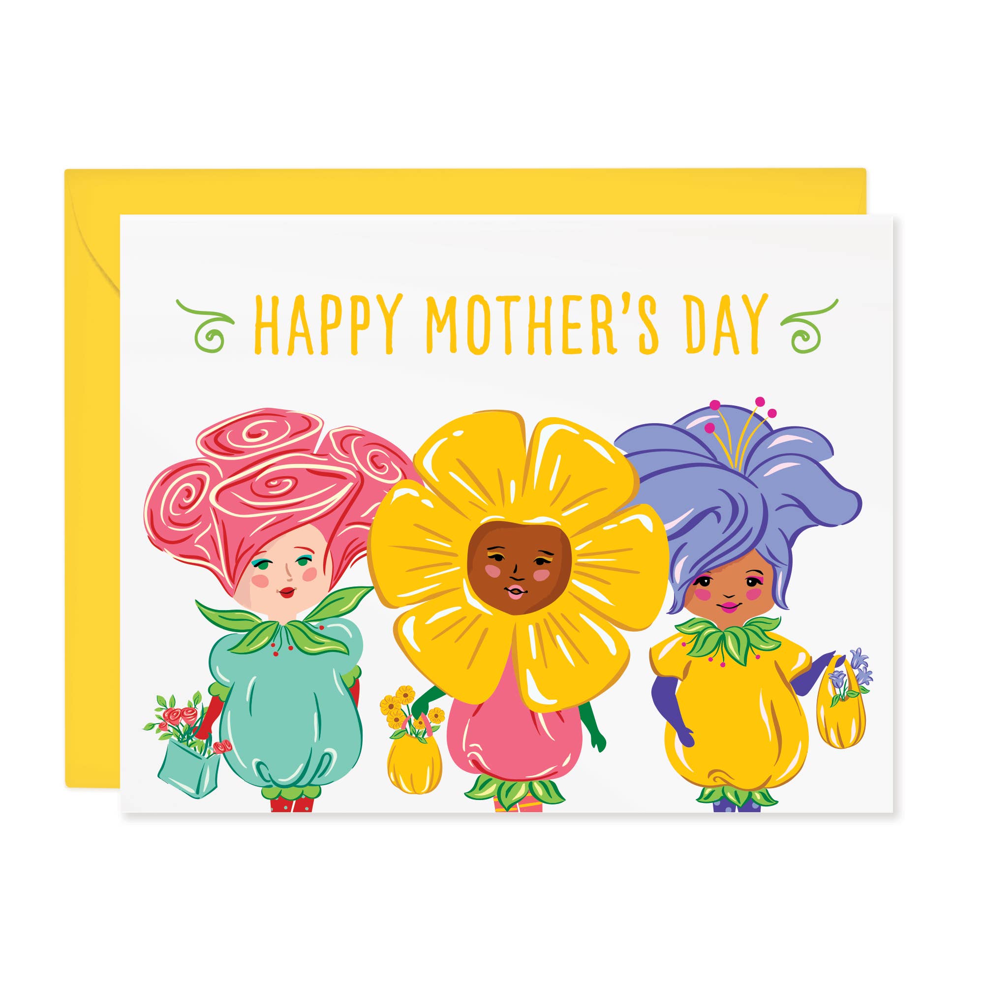 Garden Girls Whimsical Mother's Day Card (A2)