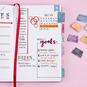Monthly Adhesive Tabs - Colorful