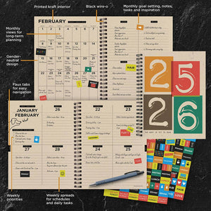 Stamp Out Medium Weekly Monthly Planner July 2025-June 2026