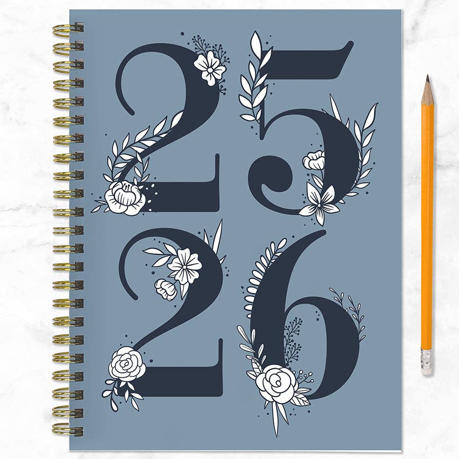 Simply French Blue Medium Weekly Monthly Planner 2025-2026