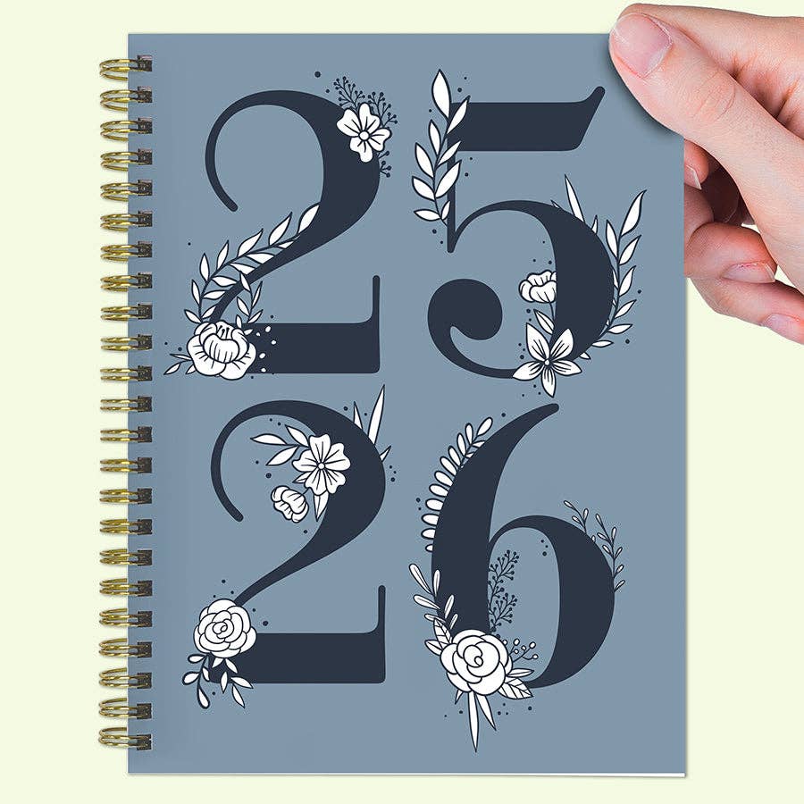 Simply French Blue Medium Weekly Monthly Planner 2025-2026