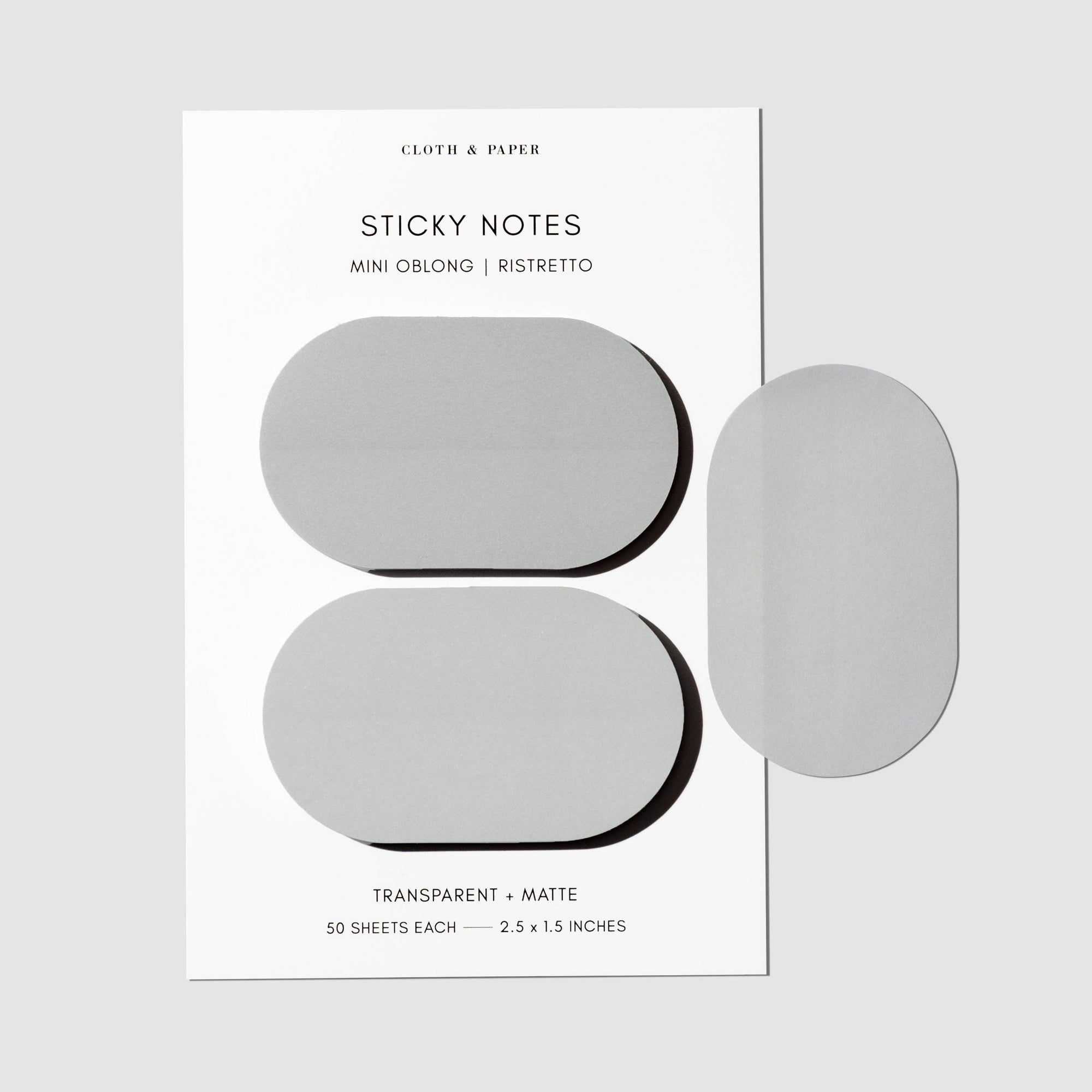 Mini Oblong Sticky Note Set | Ristretto: Ristretto