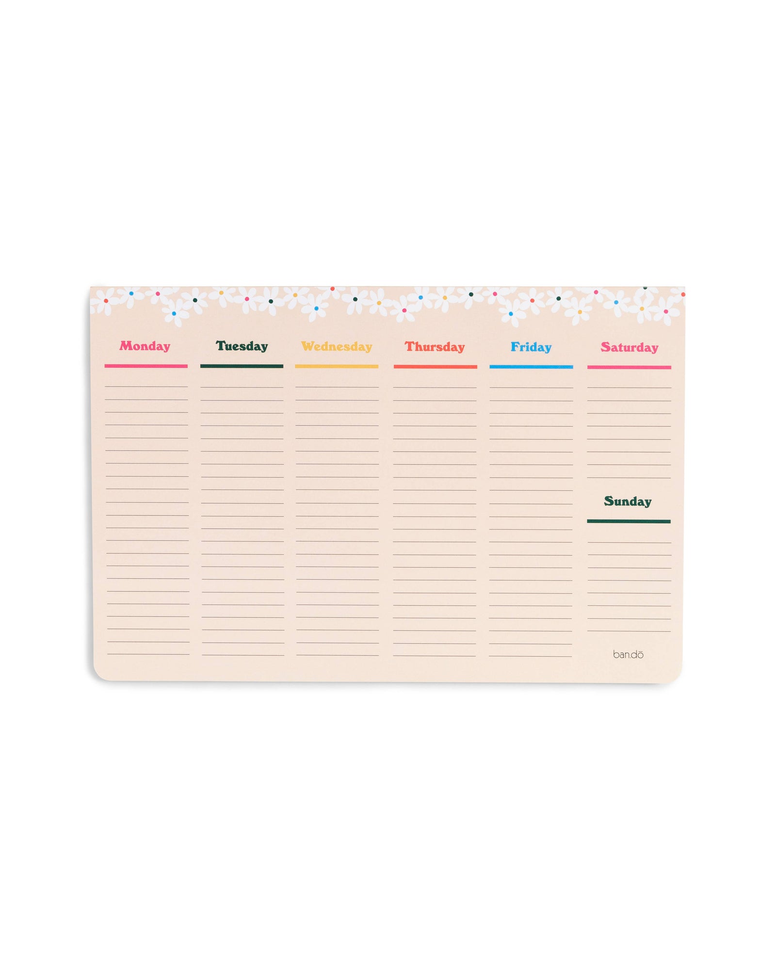 Week-To-Week Mega Desk Notepad - Daisies