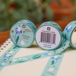 18mm Washi Tape (Foil) - Flower Duck