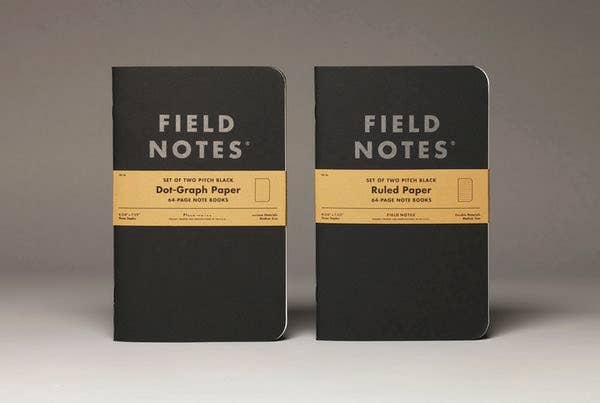 Ruled Pitch Black Notebook Softcover, FIELD NOTES
