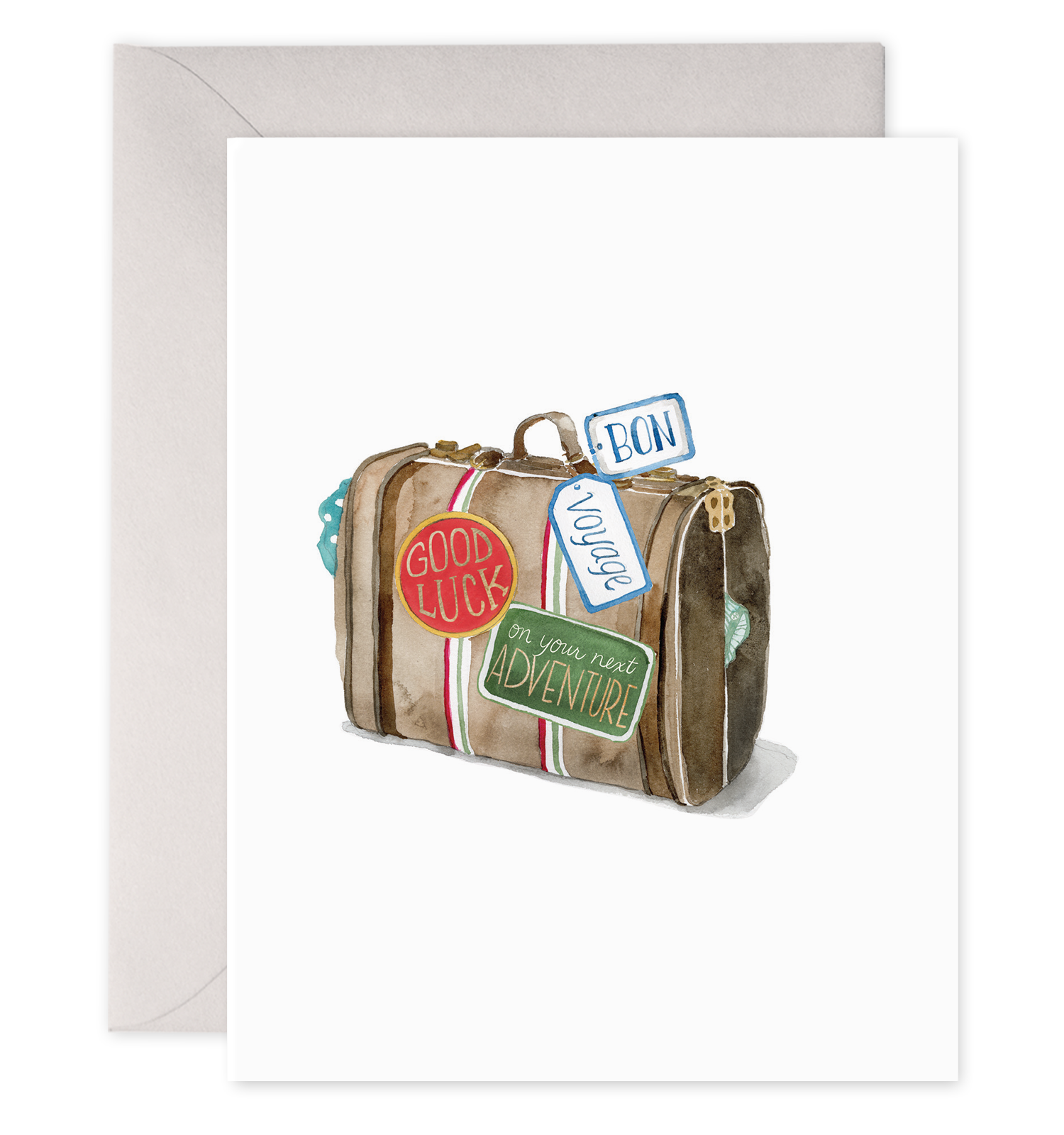 Bon Voyage Suitcase | Congratulations Greeting Card: 4.25 X 5.5 INCHES