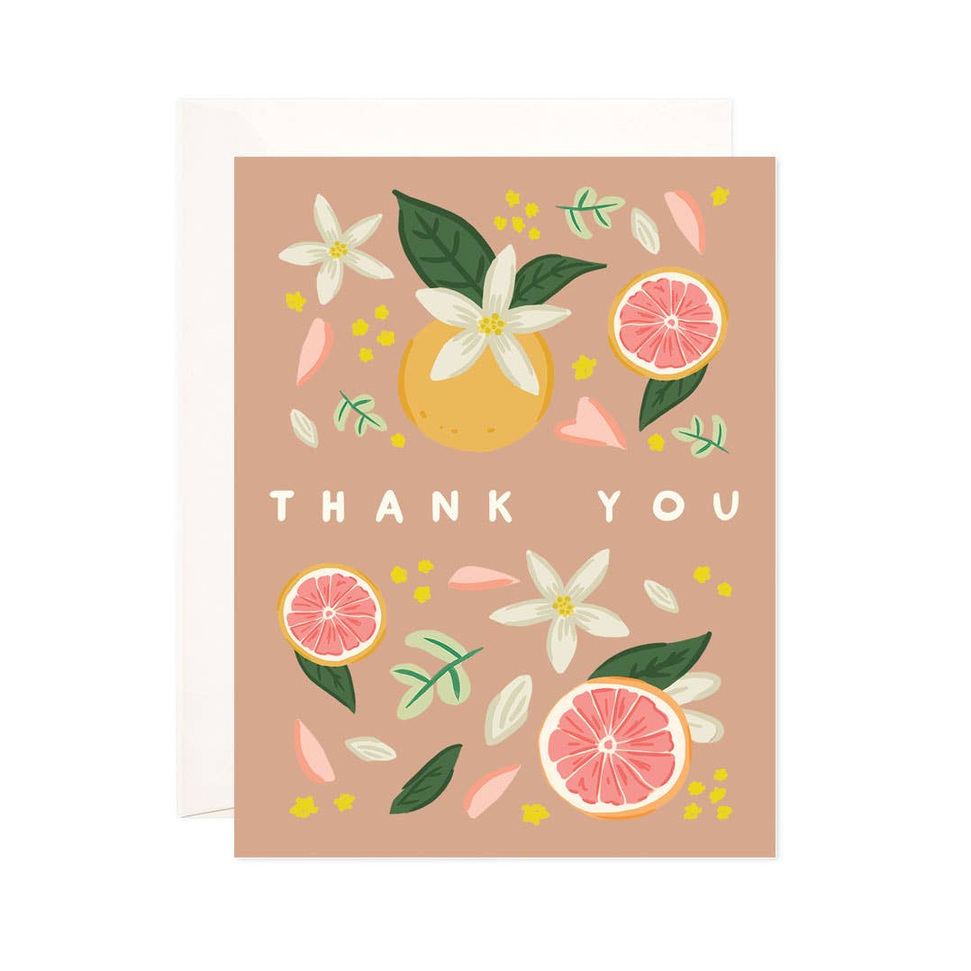Thank You Citrus Greeting Card - Thank You Card: Single Card