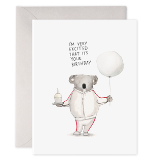 Koala Excitement | Birthday Greeting Card: 4.25 X 5.5 INCHES