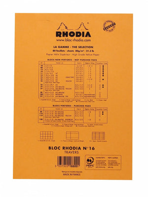 Rhodia Classic Notepad 6 x 8.25: Orange GRAPH / 6" x 8.25"