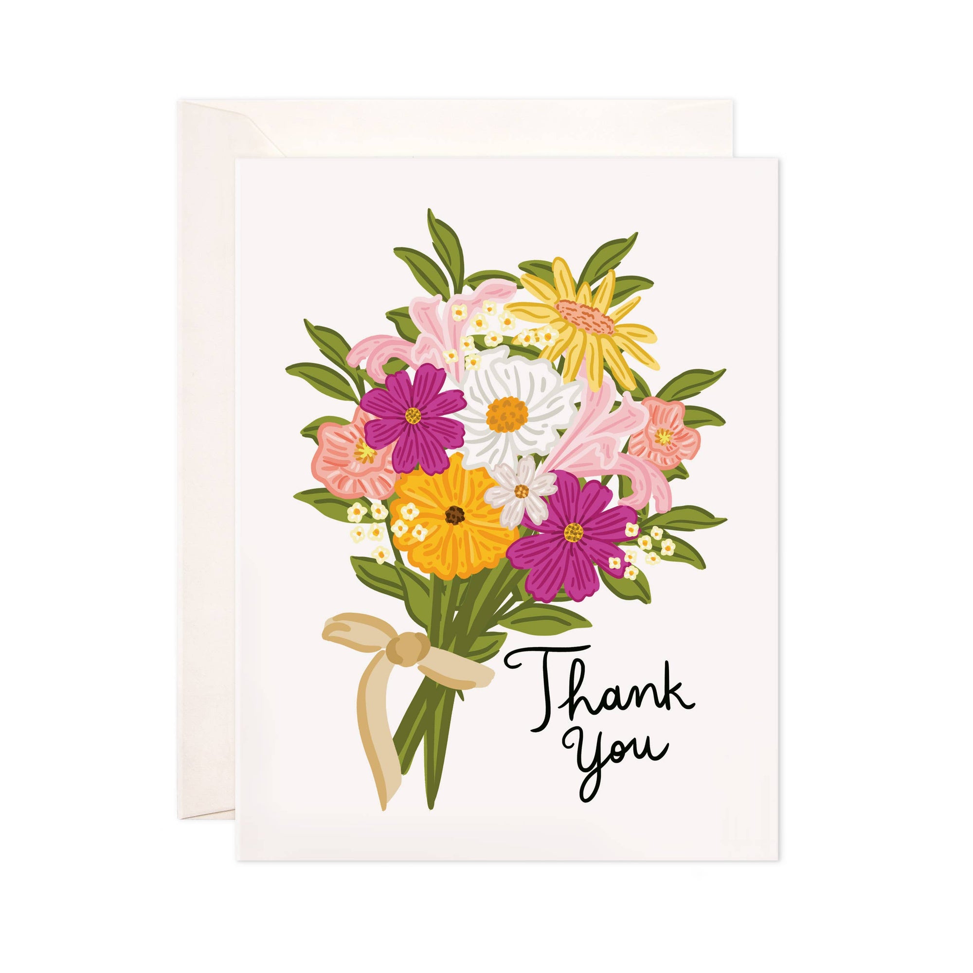 Thank You Bouquet Greeting Card - Thank You Card: Single Card