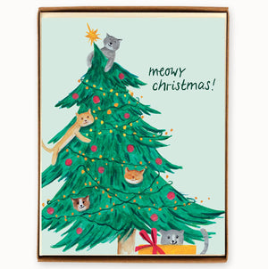 Holiday Cats in Tree - Box of 8