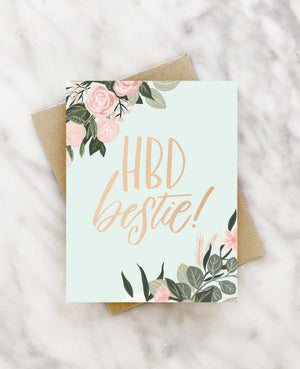 HBD bestie! birthday card: Single card