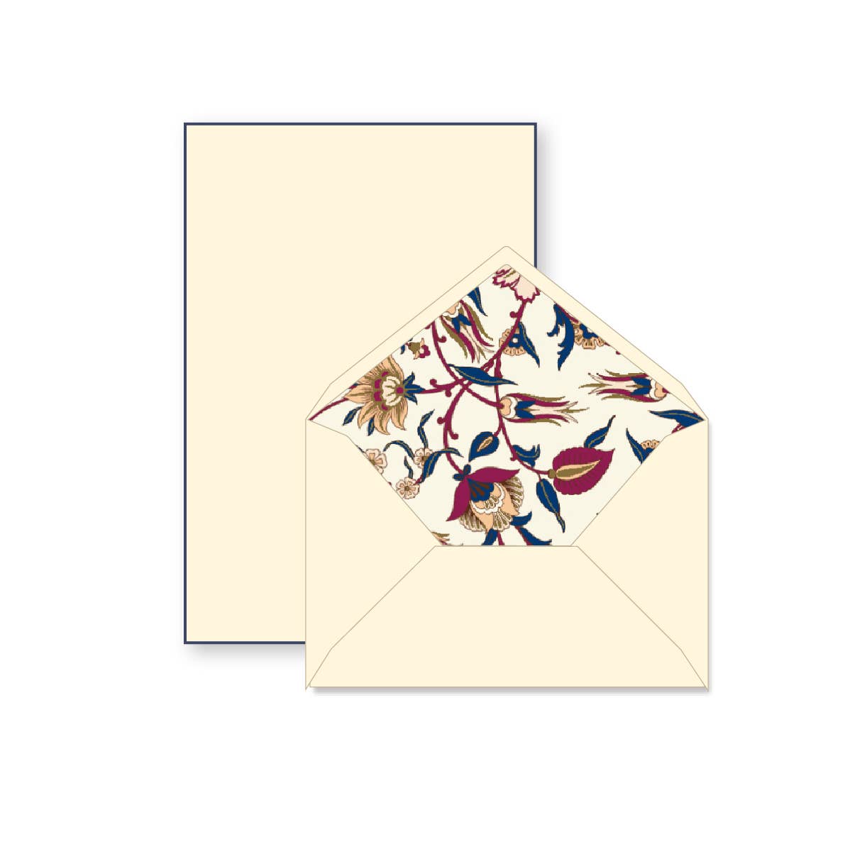 Rossi 1931 100% Cotton Bordered Writing Sheets Letter Set: Arabesque / 6.25x8.47”