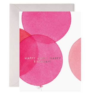 Pink Balloons Birthday Greeting Card: 4.25 X 5.5 INCHES