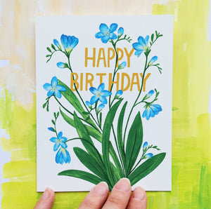 Birthday Freesias Card