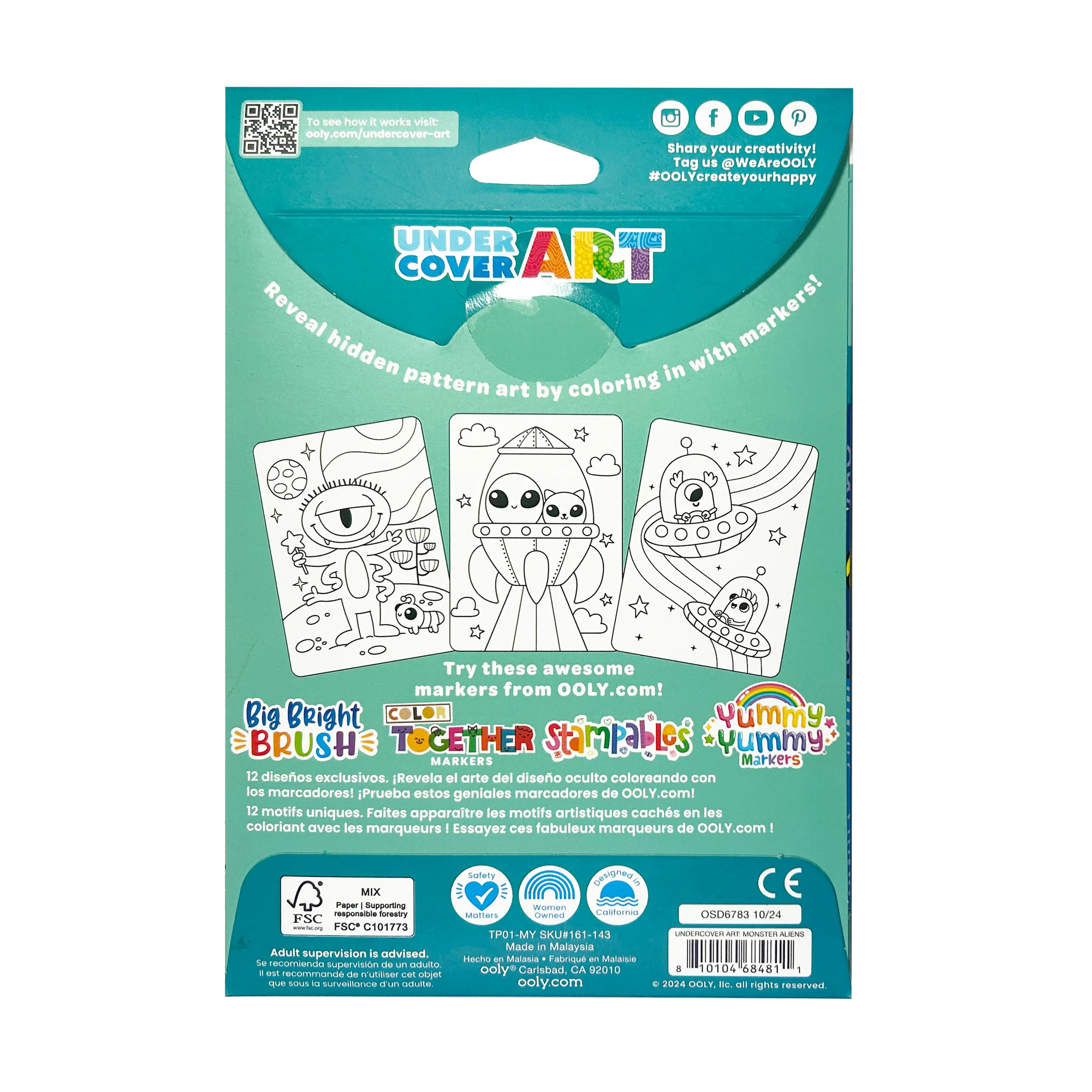 Undercover Art Hidden Pattern Color Activity - Monster Alien