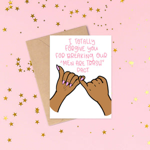 Men Are Trash Pact Card: Brown