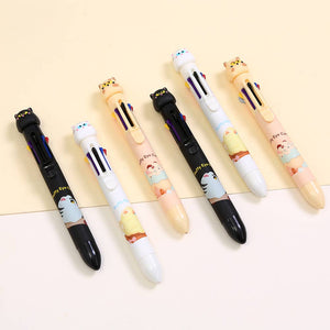 Puffy Eye Cat 8-Color Retractable Ball Pen