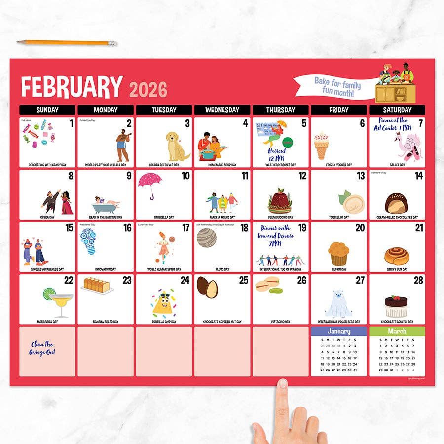 Every Day's A Holiday Large Desk Pad Monthly Calendar