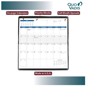 Quo Vadis "Visoplan" 12 Month Planner Calendar for 2026: Brown