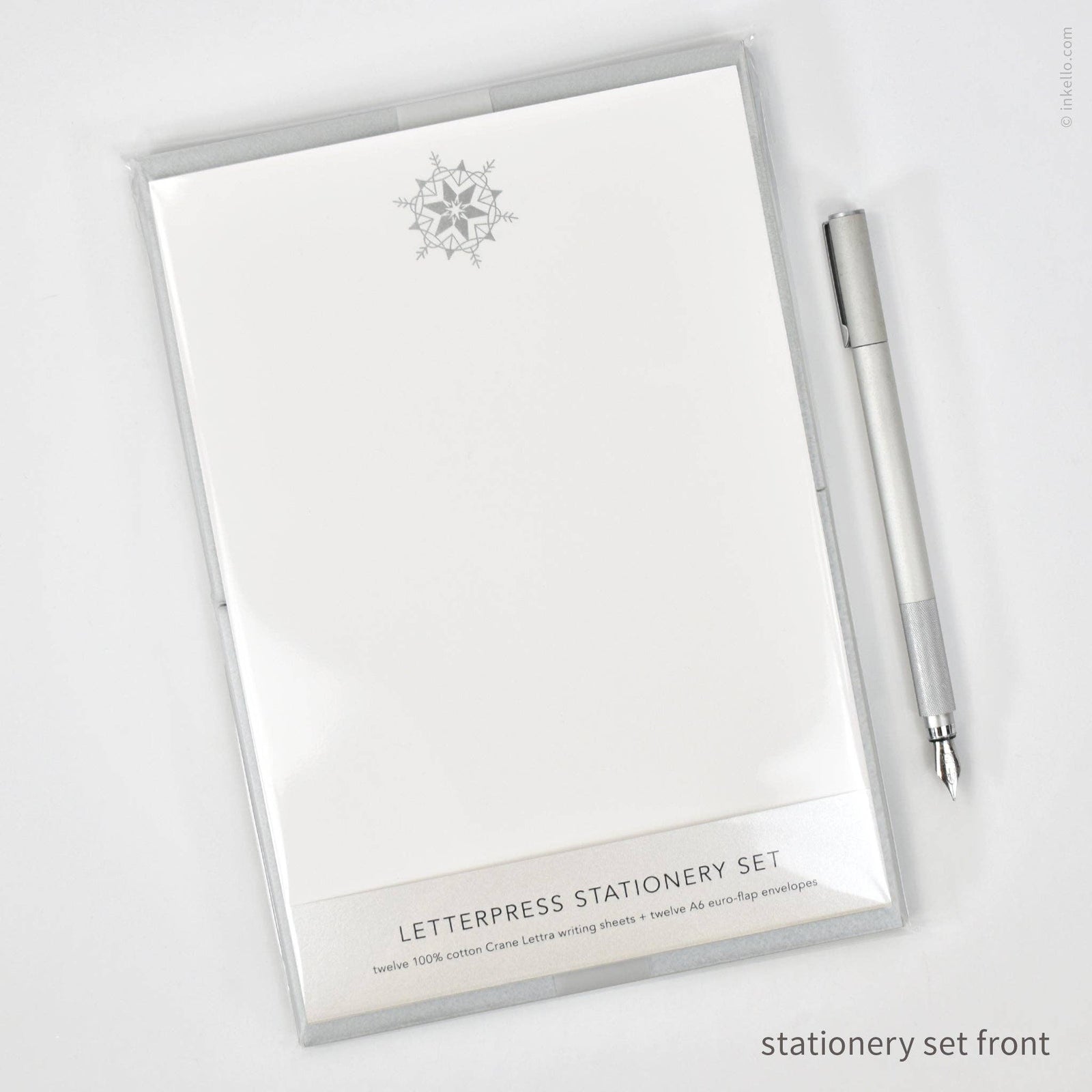 Stationery Set with Silver Snowflake (#472)