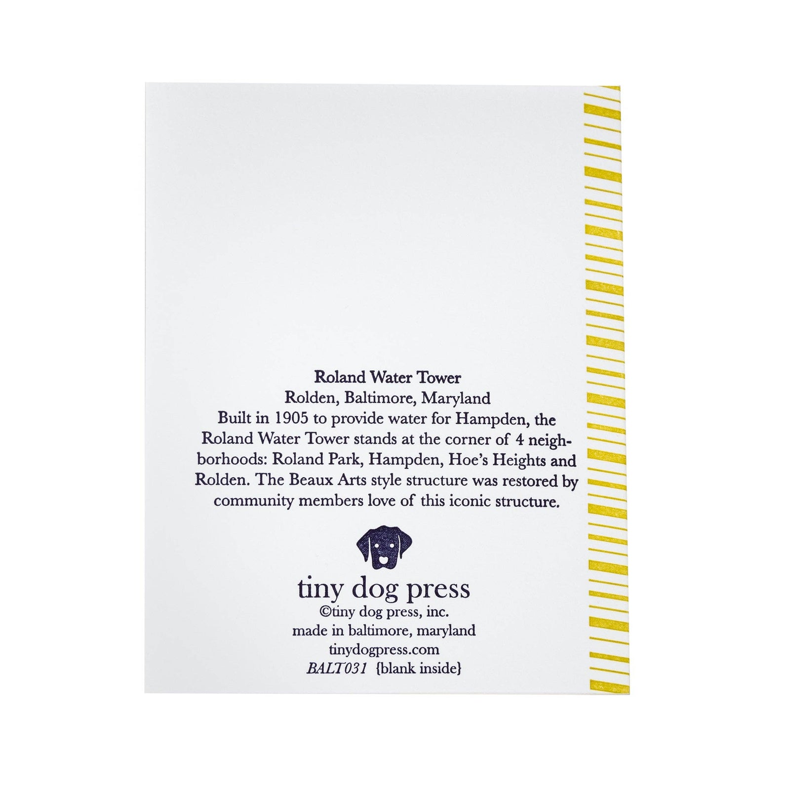 Baltimore Maryland | Roland Water Tower card