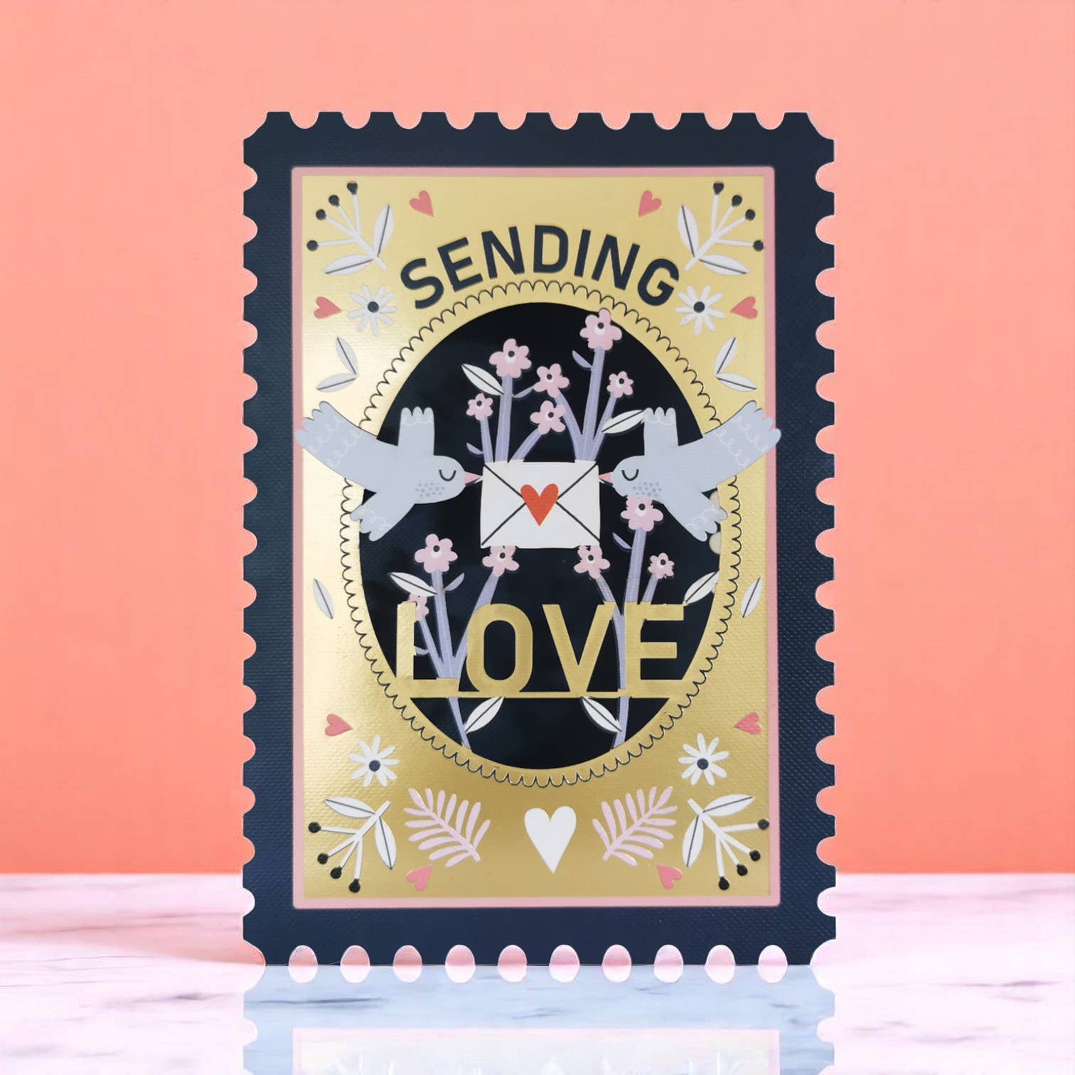LOVE DIECUT TEXT GREETING CARD ALLJOY DESIGN