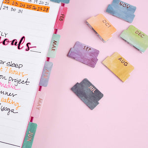 Monthly Adhesive Tabs - Colorful