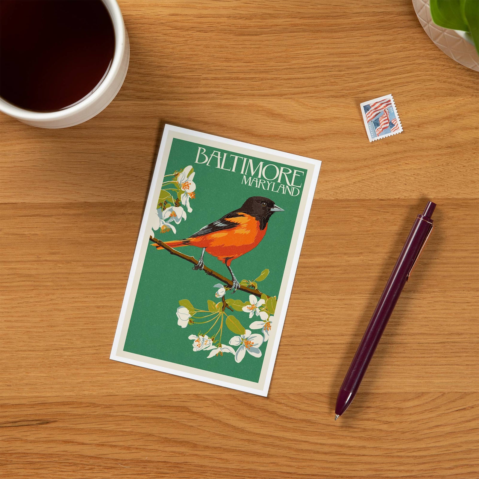 PREMIUM POSTCARDS Baltimore, Maryland, Oriole Letterpress