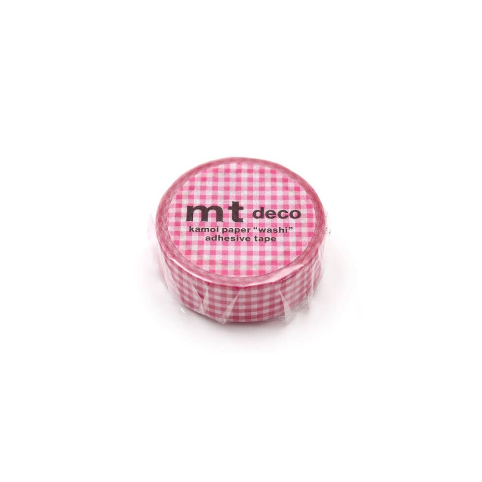 15mm delicate checkered pink