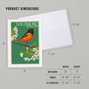 GREETING CARD Baltimore, Maryland, Oriole Letterpress