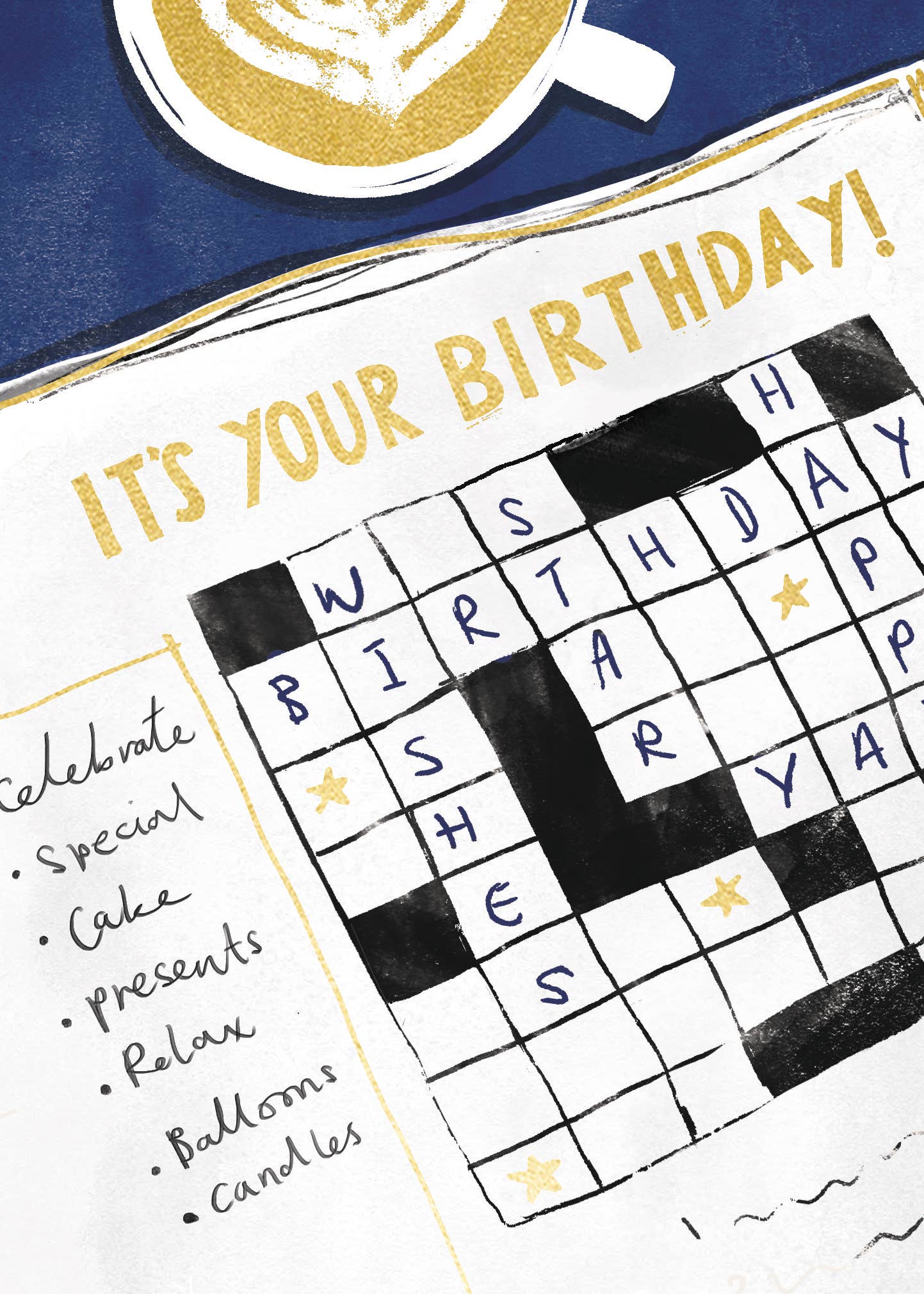 BIRTHDAY GREETING CARD CROSSWORD PUZZLE LING DESIGN