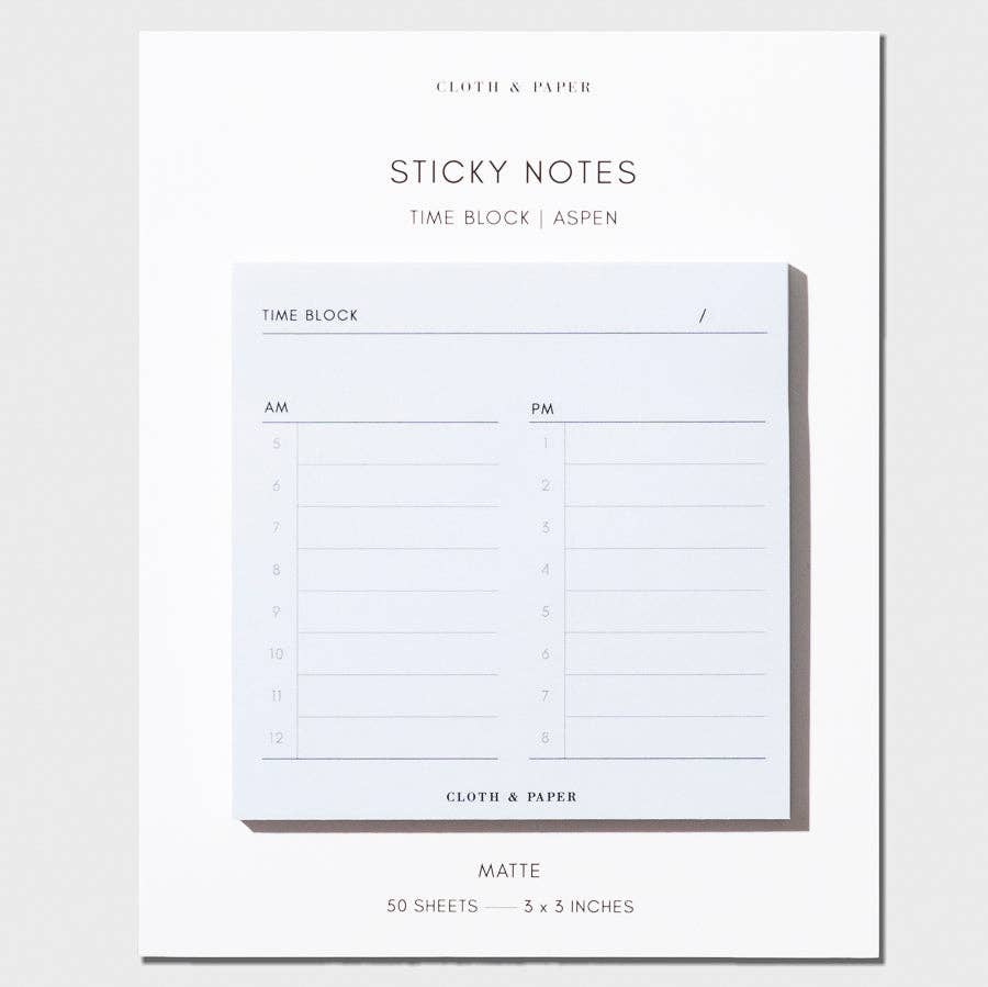 Time Block Sticky Note: Time Block Sticky Note - Paper Herald