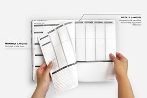 Weekly Undated Planner - Elite Black: Elite Black / Medium (6.9” x 9.8”) / Sunday