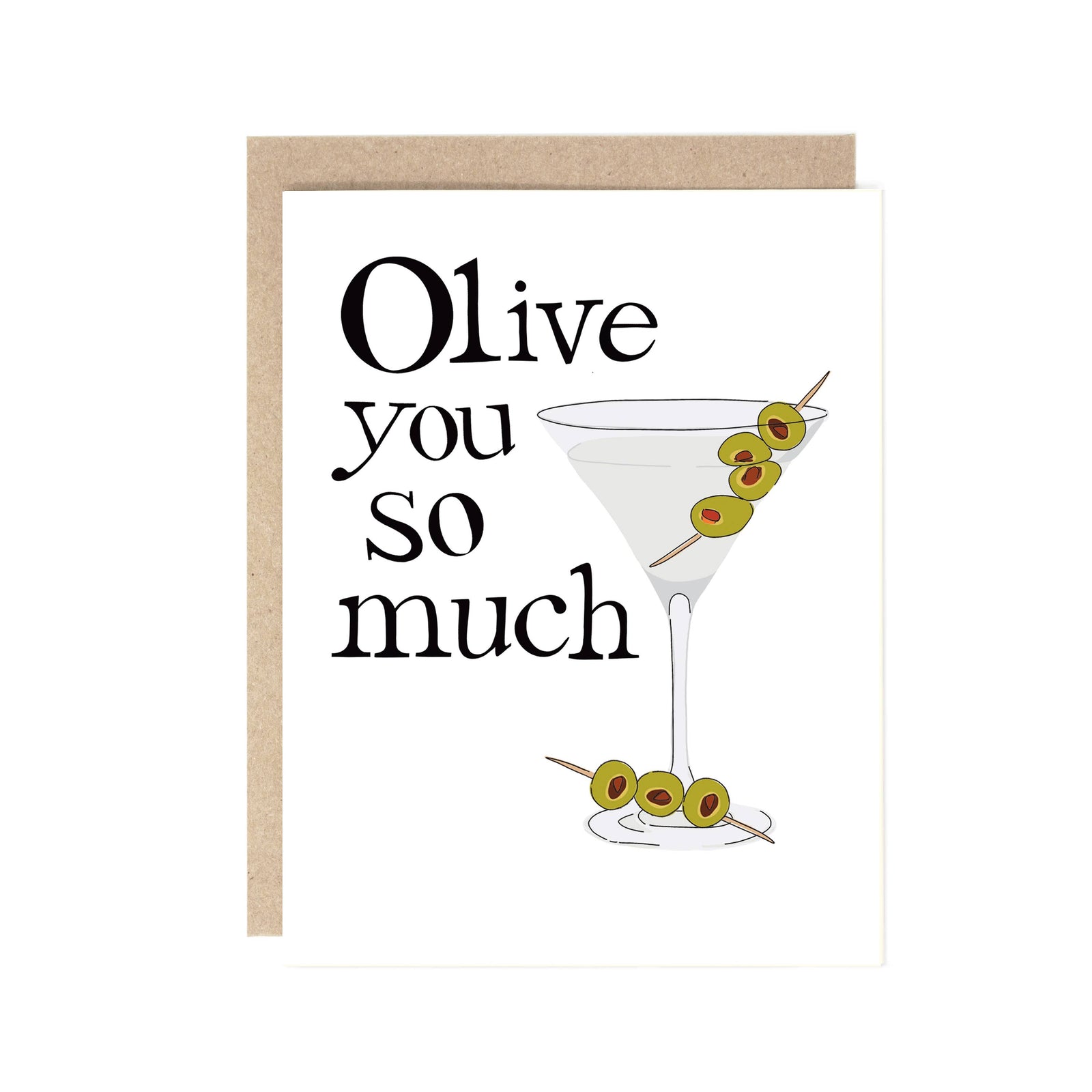 Olive (I love) you so much Pun Valentine's Day Card