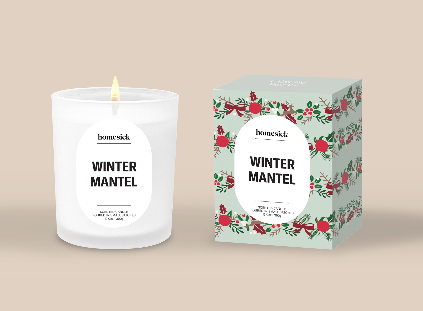 Winter Mantel Candle
