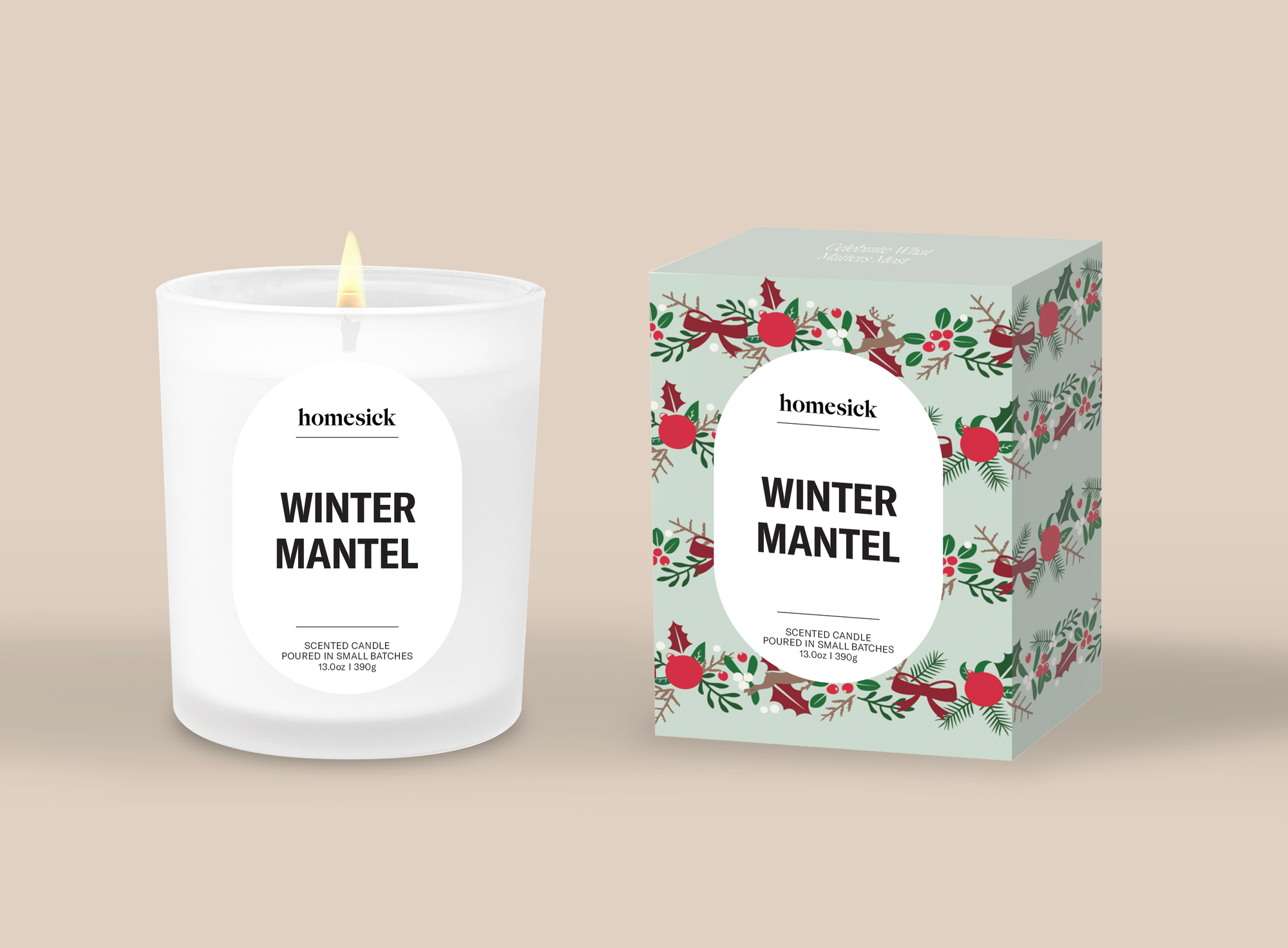 Winter Mantel Candle