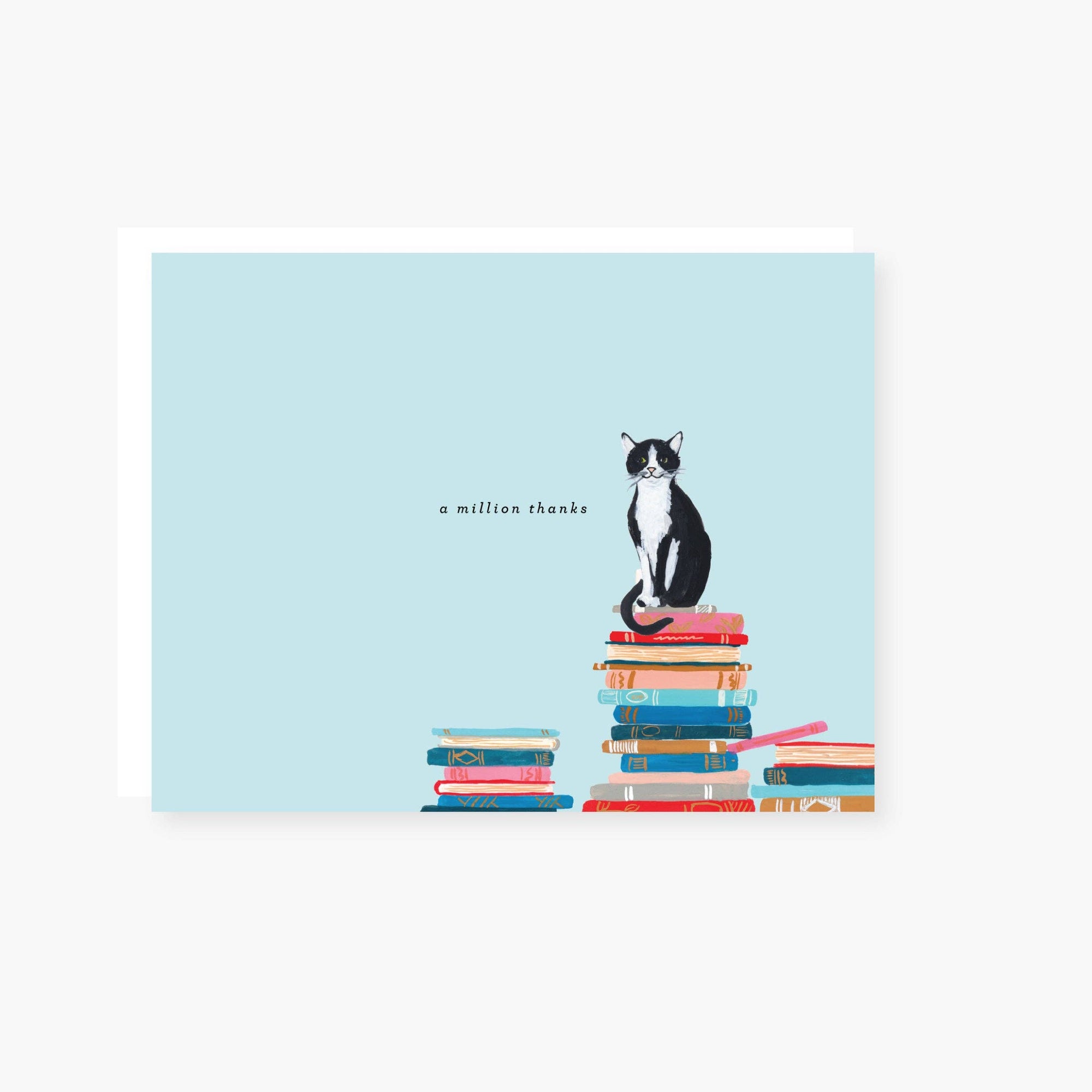 Cats and Stacks Thank You Card: Single