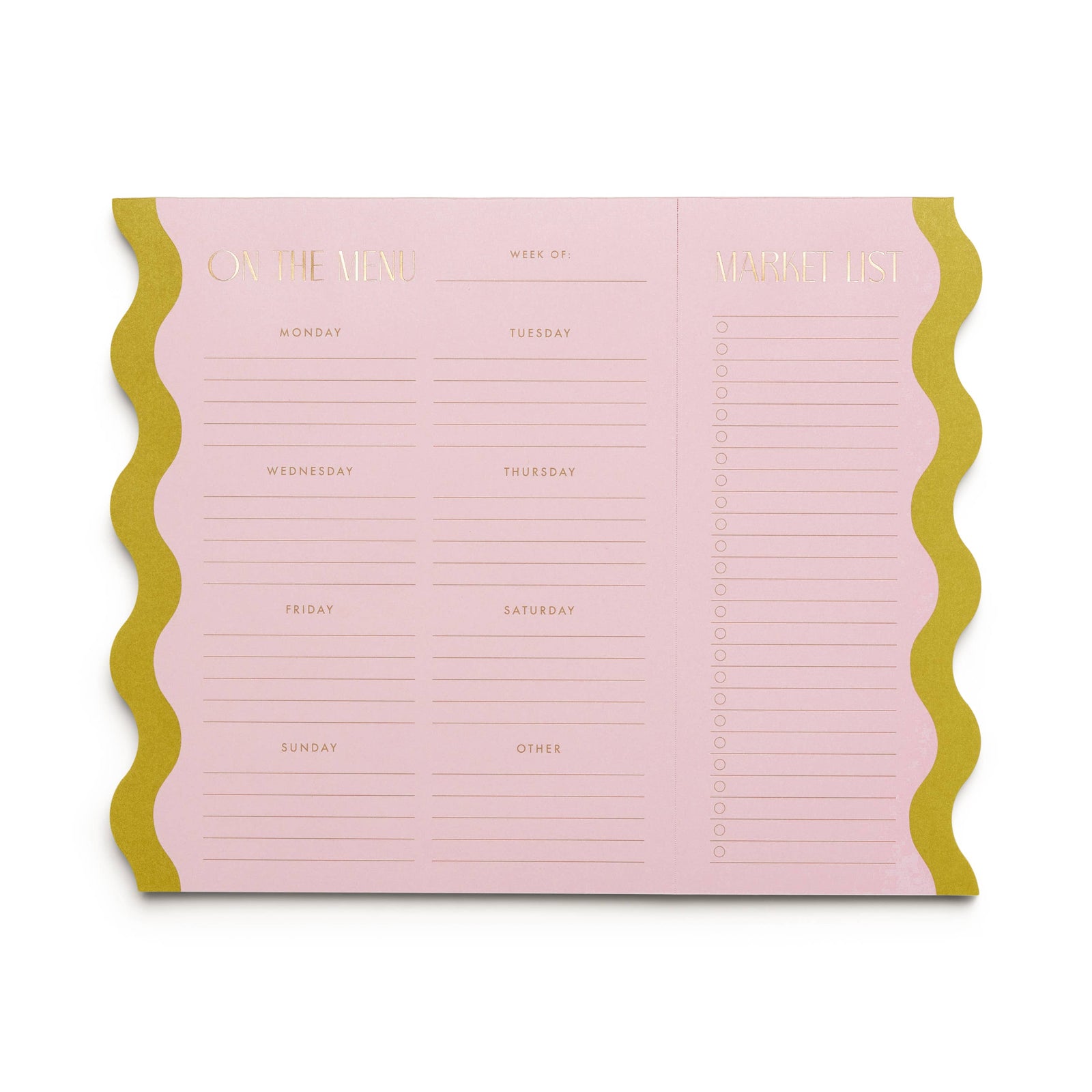 MEAL PLANNER NOTEPAD WITH MAGNETS - PINK + CHARTREUSE