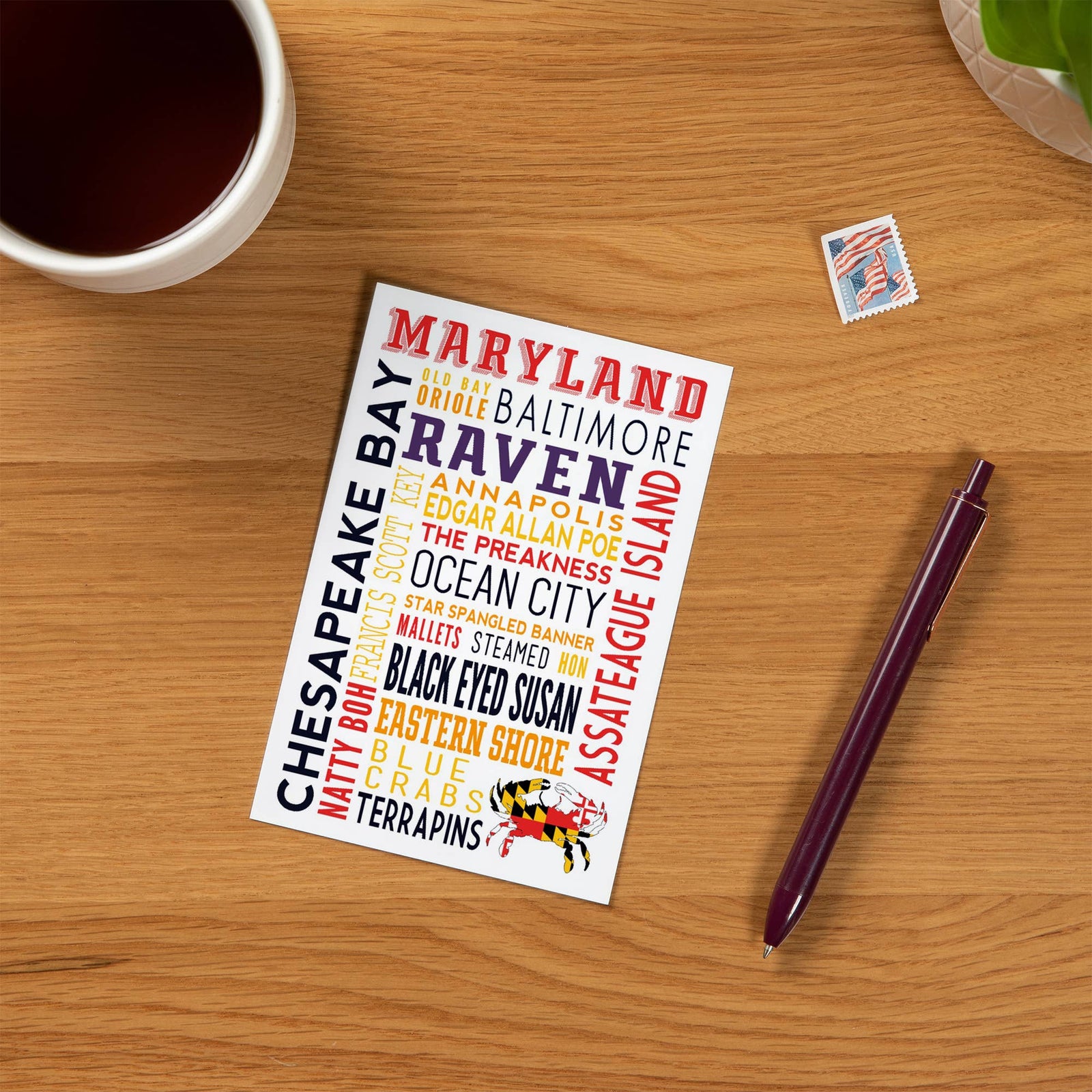 PREMIUM POSTCARDS Maryland Typography