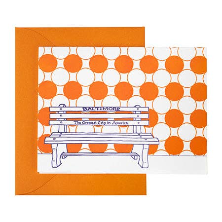 Baltimore Maryland | Greatest City In America Bench card: Individual Card / Purple & orange