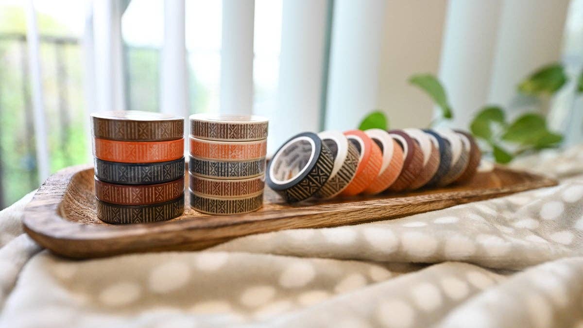 Mudcloth African Textile Inspired Washi Tape Set: Purple