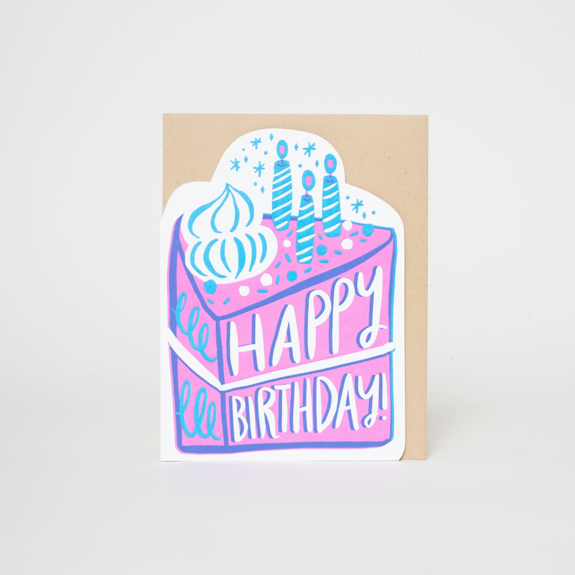 Birthday Cake Die-cut Letterpress Greeting Card by Hello!Lucky