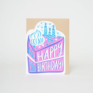 Birthday Cake Die-cut Letterpress Greeting Card by Hello!Lucky