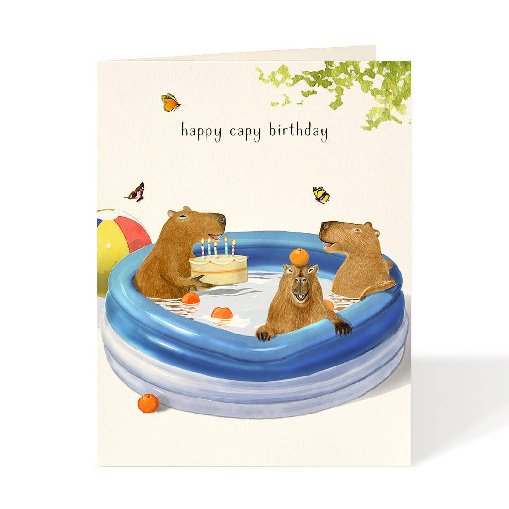 Birthday Capybara - Birthday Greeting Card