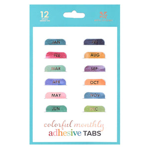 Monthly Adhesive Tabs - Colorful