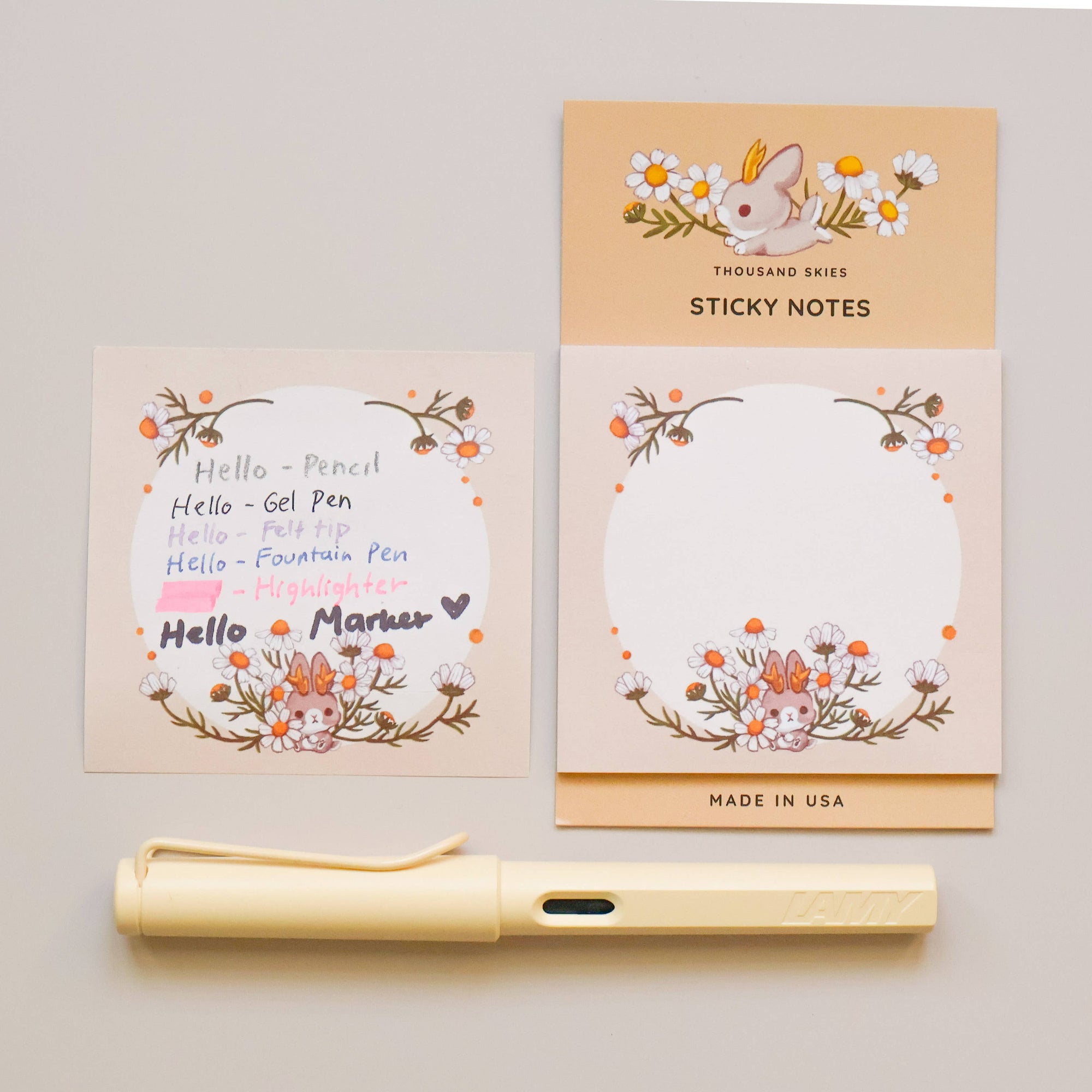 Sticky Notes - Jackalope's Garden (Cream)